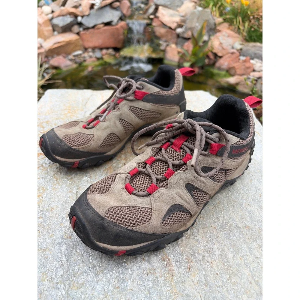 Merrell Yakota 2 Mens Hiking Shoes Brown Red Low Top Trail Sneakers J500045 8